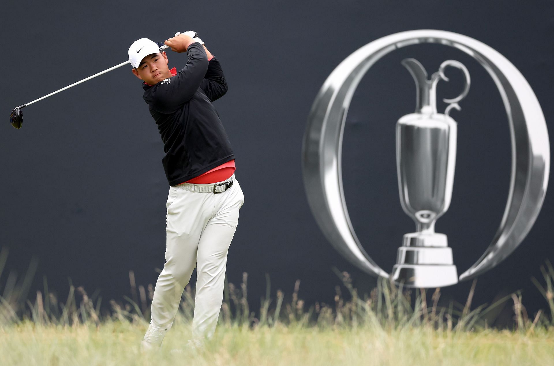 Tom Kim at the 2023 Open Championship (via Getty Images)