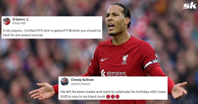 “With the enemies” – Fans baffled as Liverpool hero Virgil van Dijk celebrates birthday with Manchester United and Manchester City superstars