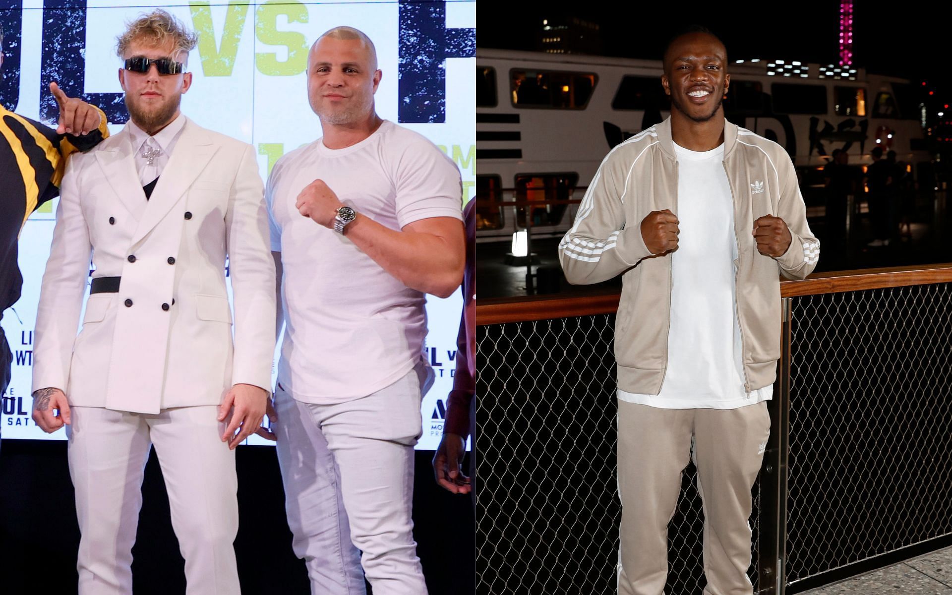 Jake Paul with BJ Flores (left) and KSI (right) (Image credits Getty Images)