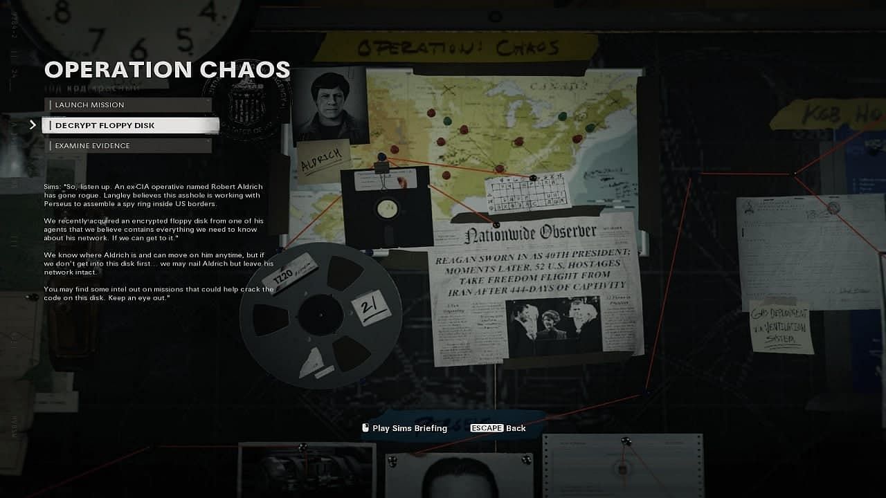 Operation Chaos after finding evidence (Image via Activision)