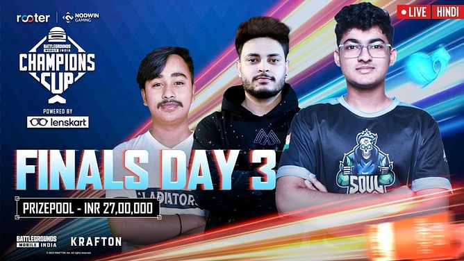 Nodwin x Rooter BGMI Champions Cup Finals Day 3: Overall standings, top fraggers, highlights, and more