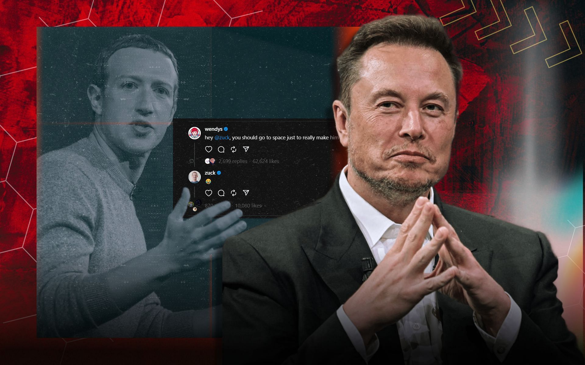 Elon Musk and Mark Zuckerberg exchanges jabs again. [Image credits: @dailyloud and @QndzyNews on Twitter]