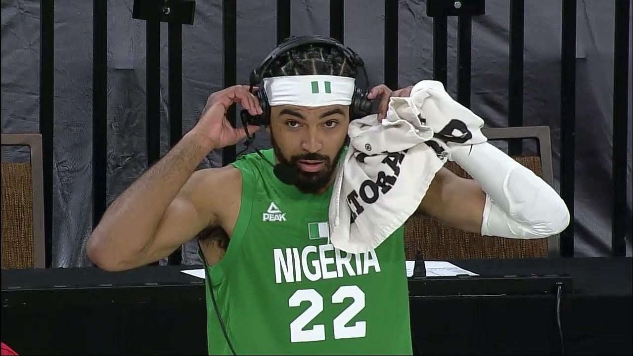 Gabe Vincent of the LA Lakers playing for Nigeria.