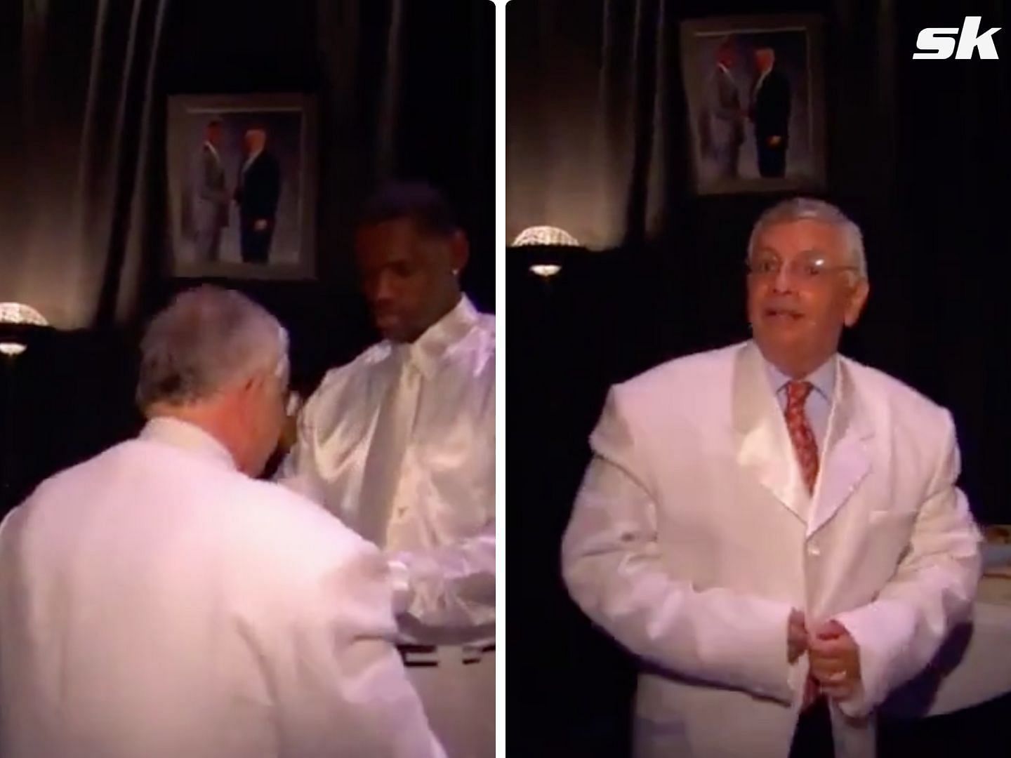 David Stern hilariously tries on LeBron James