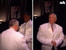 Watch: David Stern hilariously tries on LeBron James' suit jacket at the 2003 NBA Draft