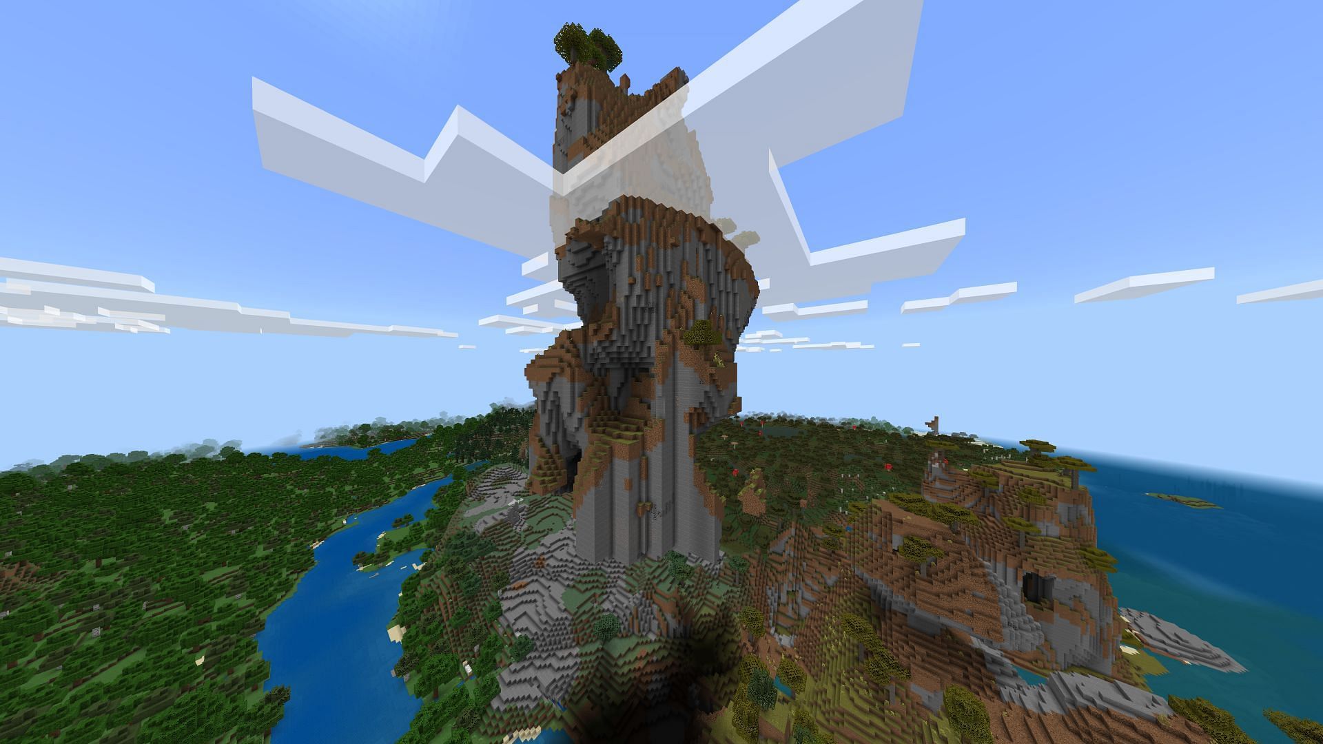 Floating chunks have appeared more often as of Minecraft 1.20 and above (Image via Mojang)