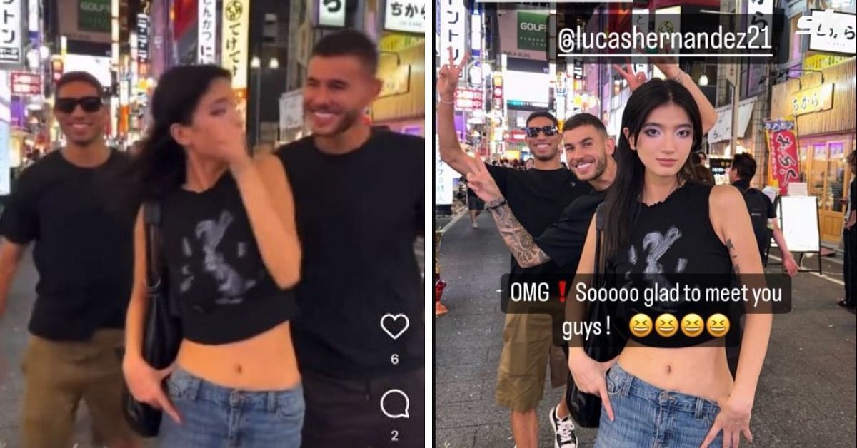 WATCH: Girl left in shock as PSG duo Achraf Hakimi and Lucas Hernandez photobomb her reel in public