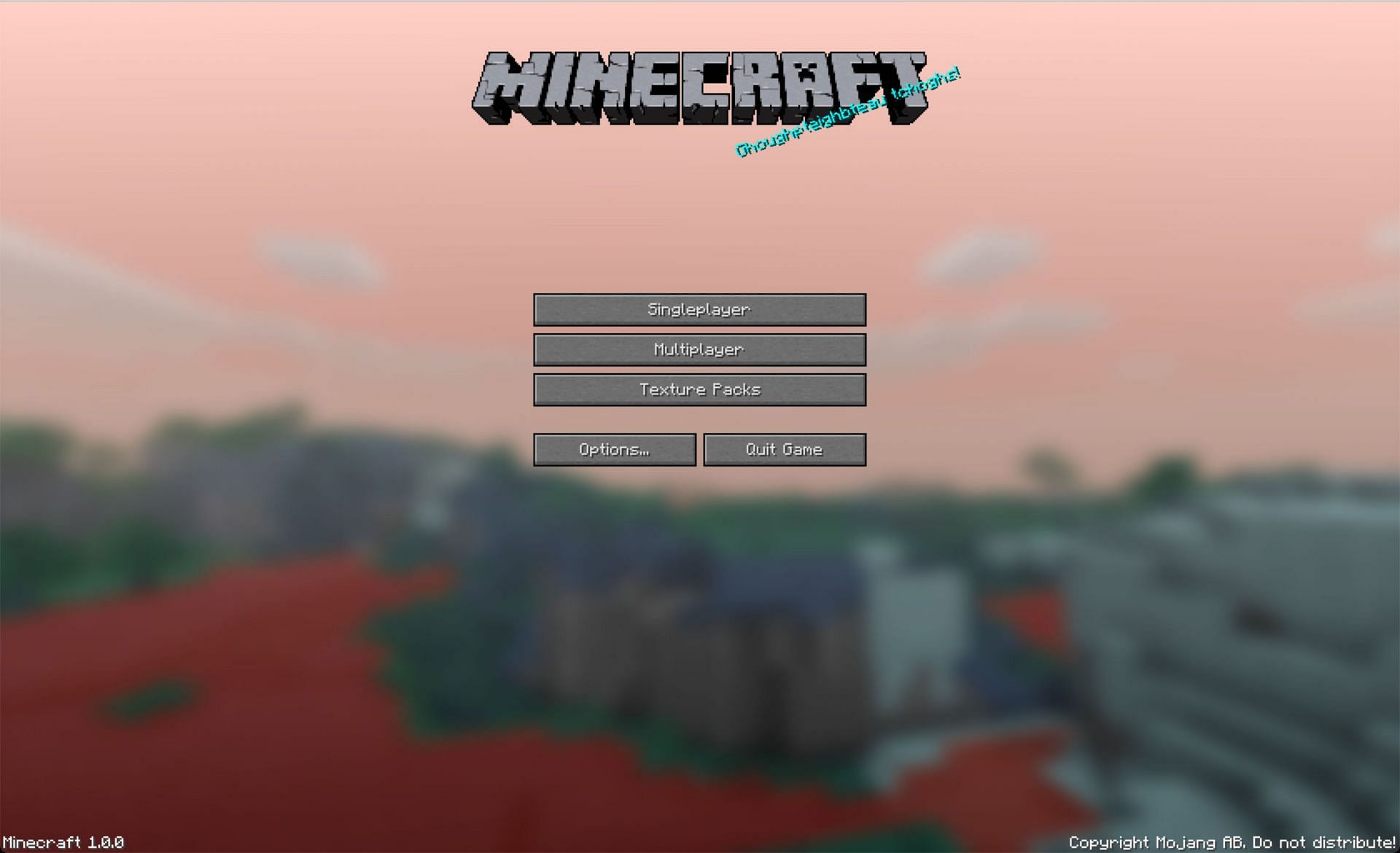 The first version of the game (Image via Mojang)