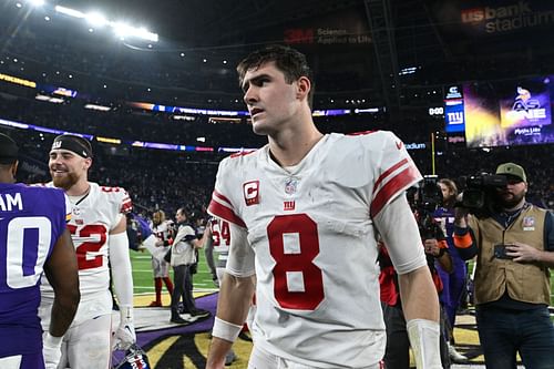 Daniel Jones at the NFC Wild Card Playoffs - New York Giants v Minnesota Vikings