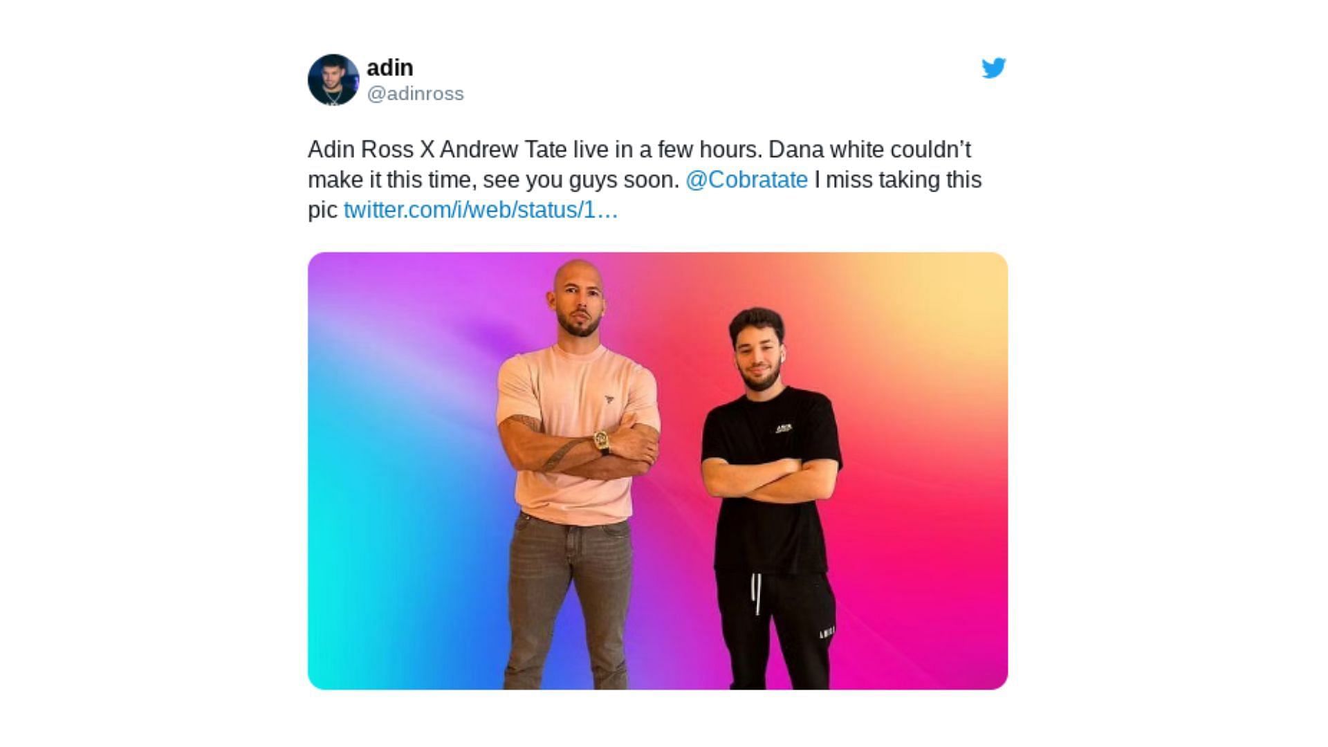 Adin Ross&#039; tweet