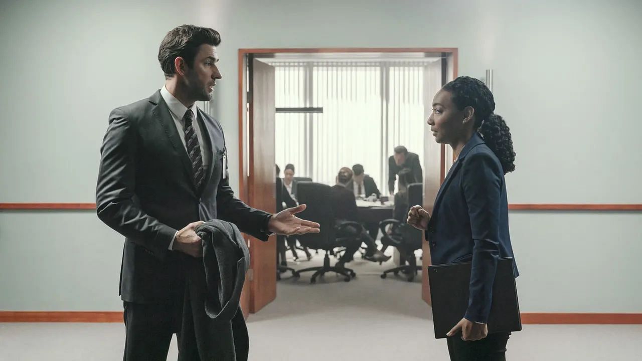 John Krasinski and Betty Gabriel (Image via Prime Video)