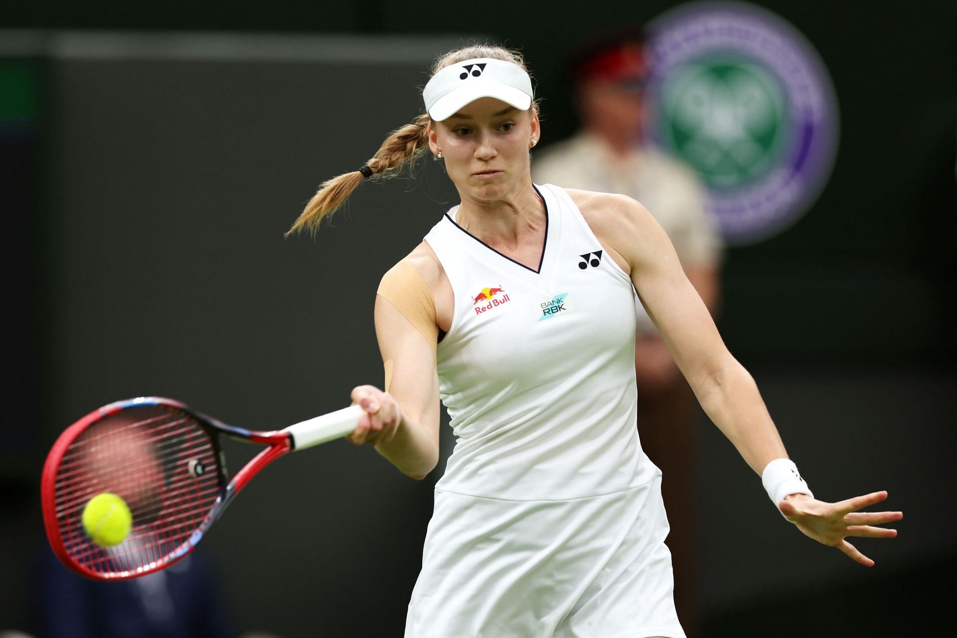 Elena Rybakina in action at the 2023 Wimbledon Championships.