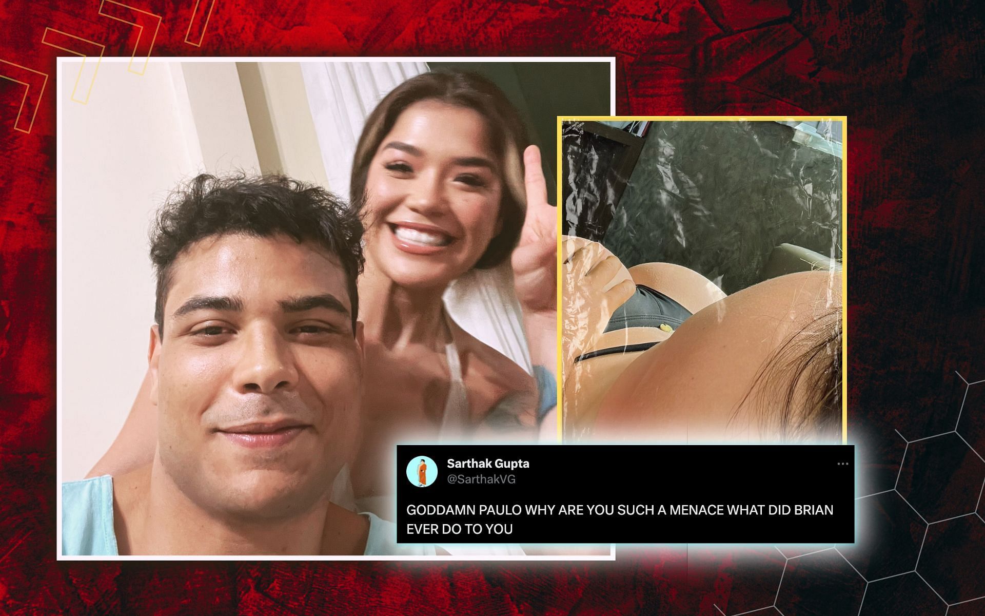 Paulo Costa X-rated bed image following meet with Tracy Cortez. [Image credits: @BorrachinhaMMA on Twitter]