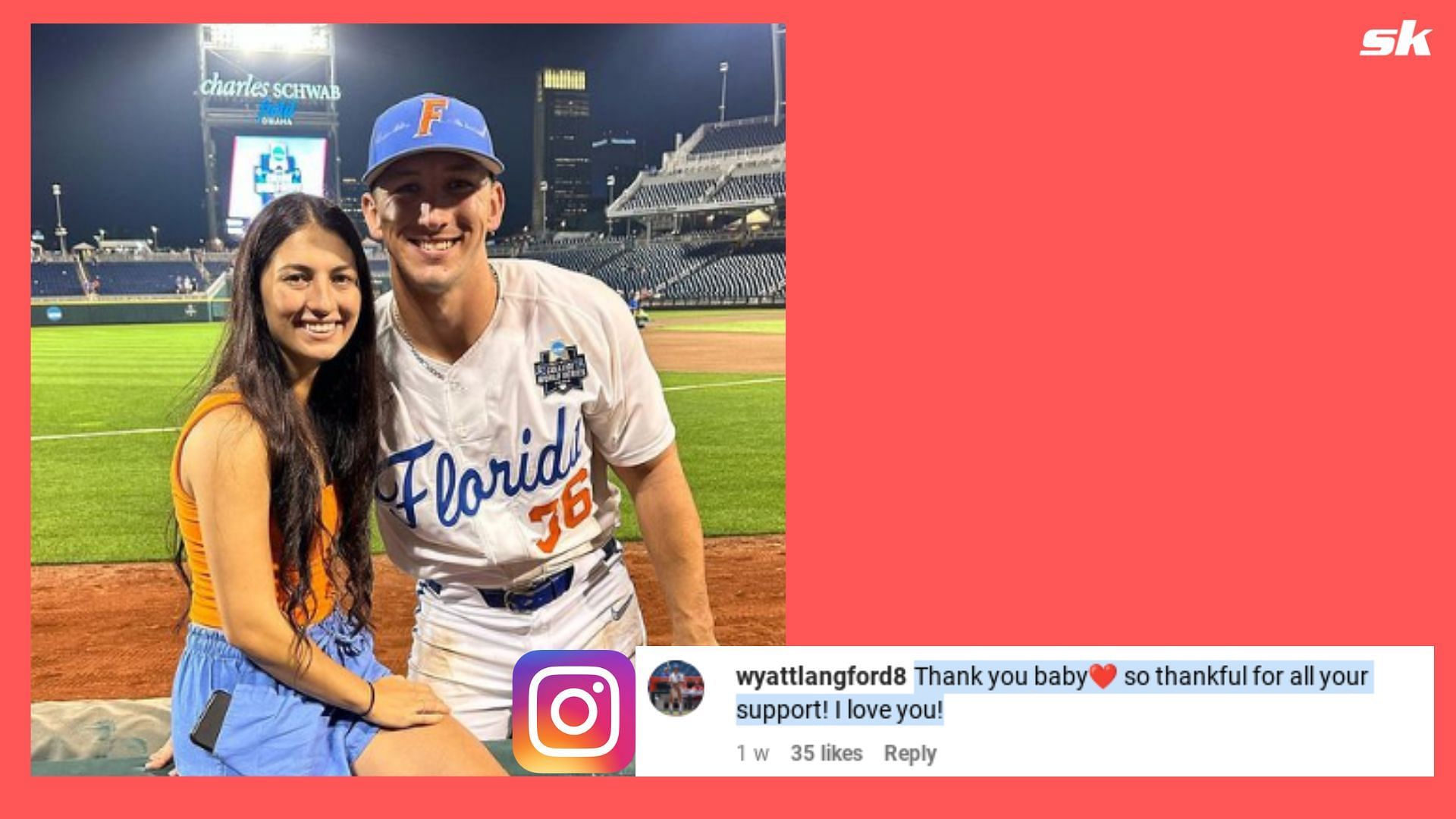 Wyatt Langford responds to his girlfriend&#039;s IG post.