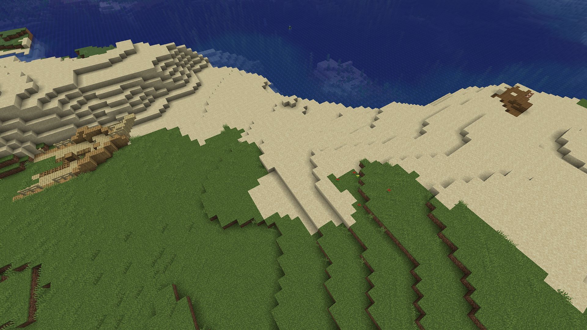 У игроков Minecraft есть свой выбор деревень и затонувших кораблей рядом с местом появления этого семени (Изображение взято с Mojang)