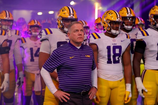 LSU football coach Brian Kelly explains the real reason behind not releasing the depth chart: "You can become really selfish"