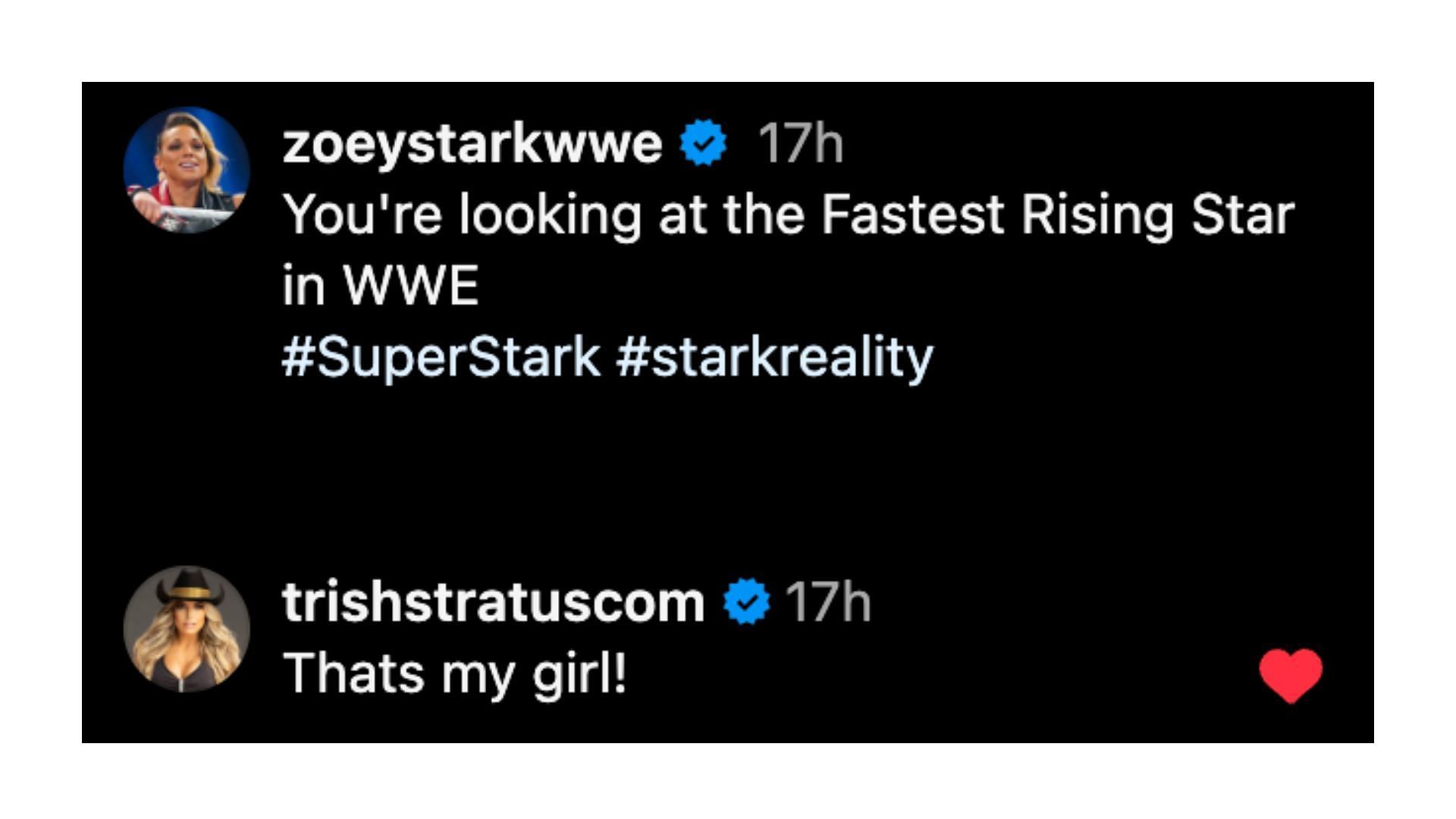 Stratus replied to Stark on Instagram.