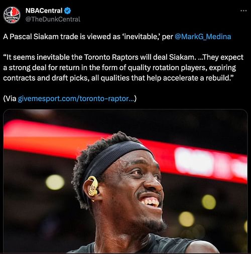 'inevitable' Siakam trade for Toronto Raptors