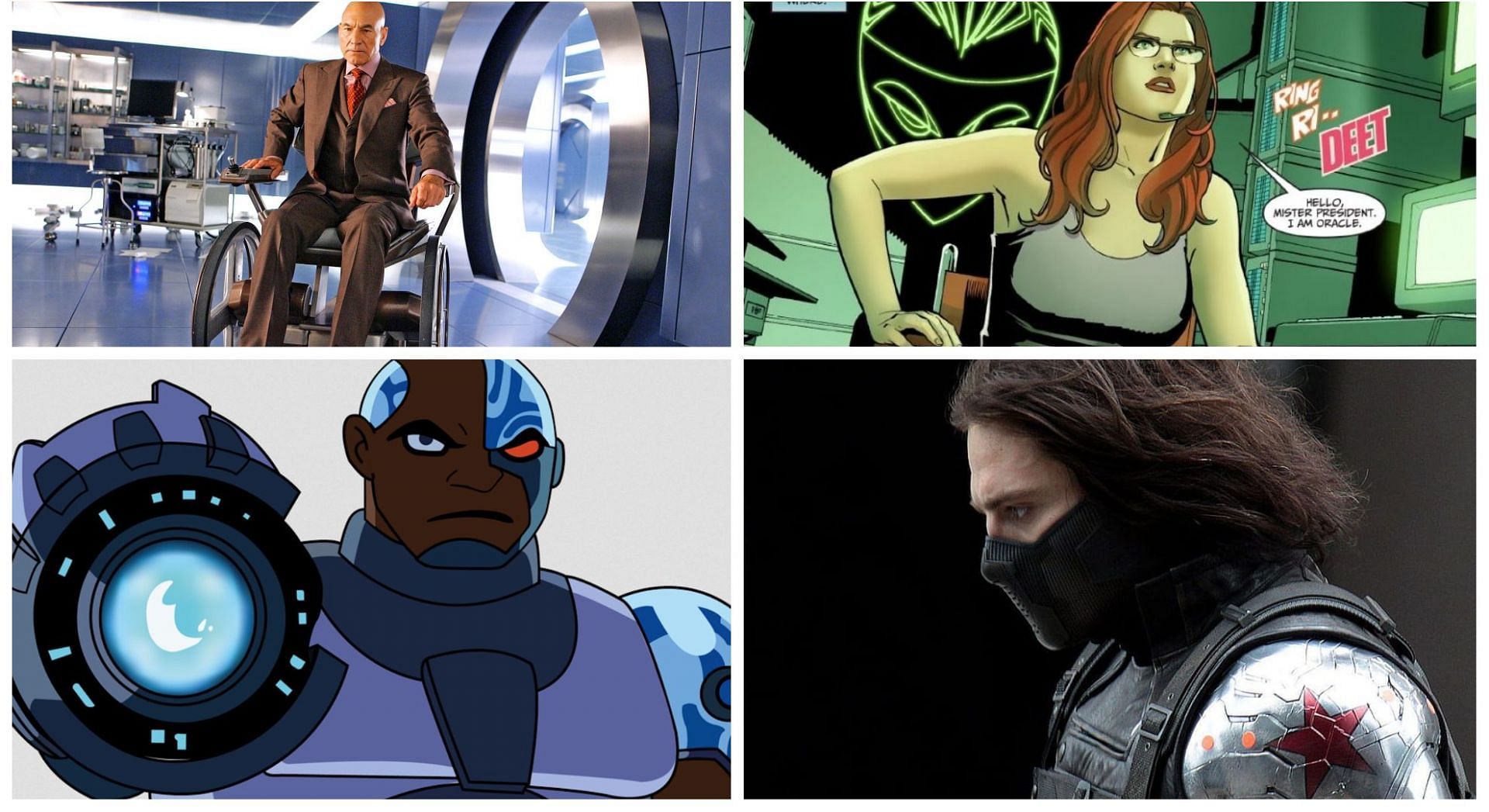 Four comic characters from DC and Marvel that are differently abled (Image via Sportskeeda)