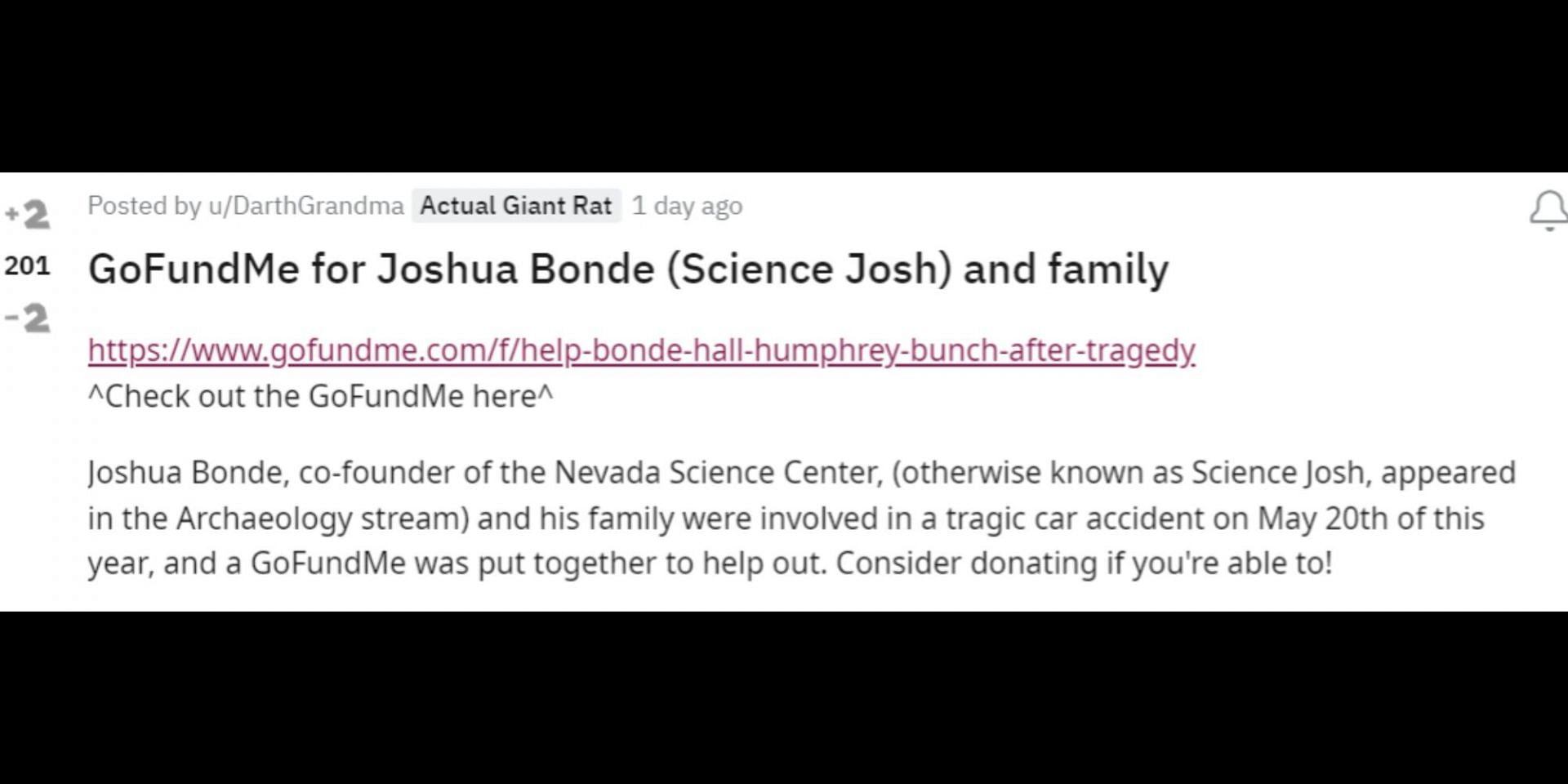 Science Center Nevada Science Center Josh GoFundMe Fundraiser raises over $90,000 for family involved in car accident