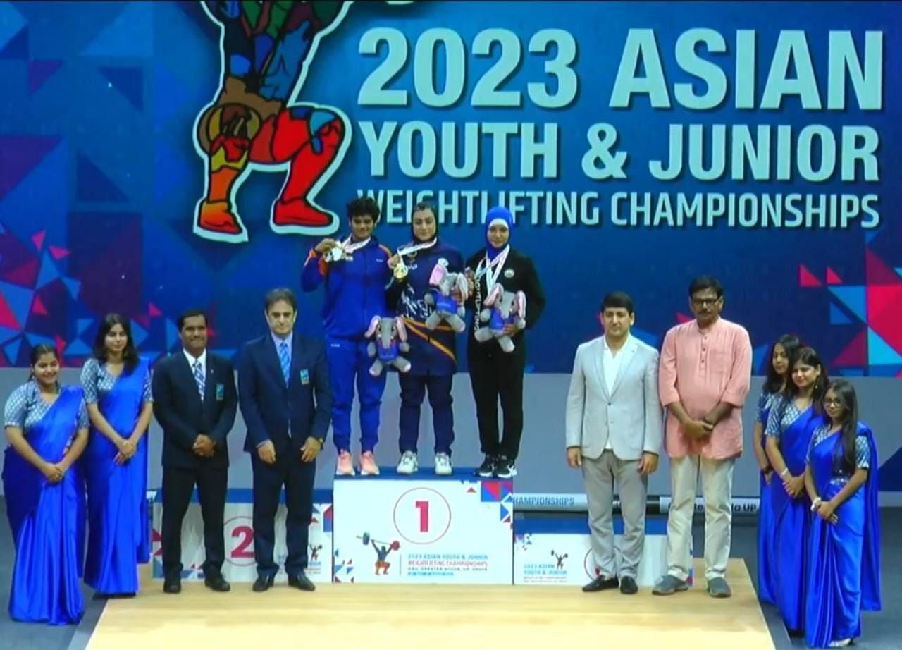 Harika, Venkata, and Pallavi win medals at Weightlifting Asian Youth &amp; Junior Championship 2023 (Image via SAI Media)