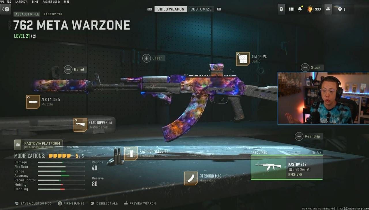 Kastov 762 loadout in Warzone 2 (Image via YouTube/WhosImmortal)