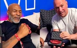 "Somebody's gonna get hit" - Mike Tyson immediately falls in love with Dana White's recent gift to him