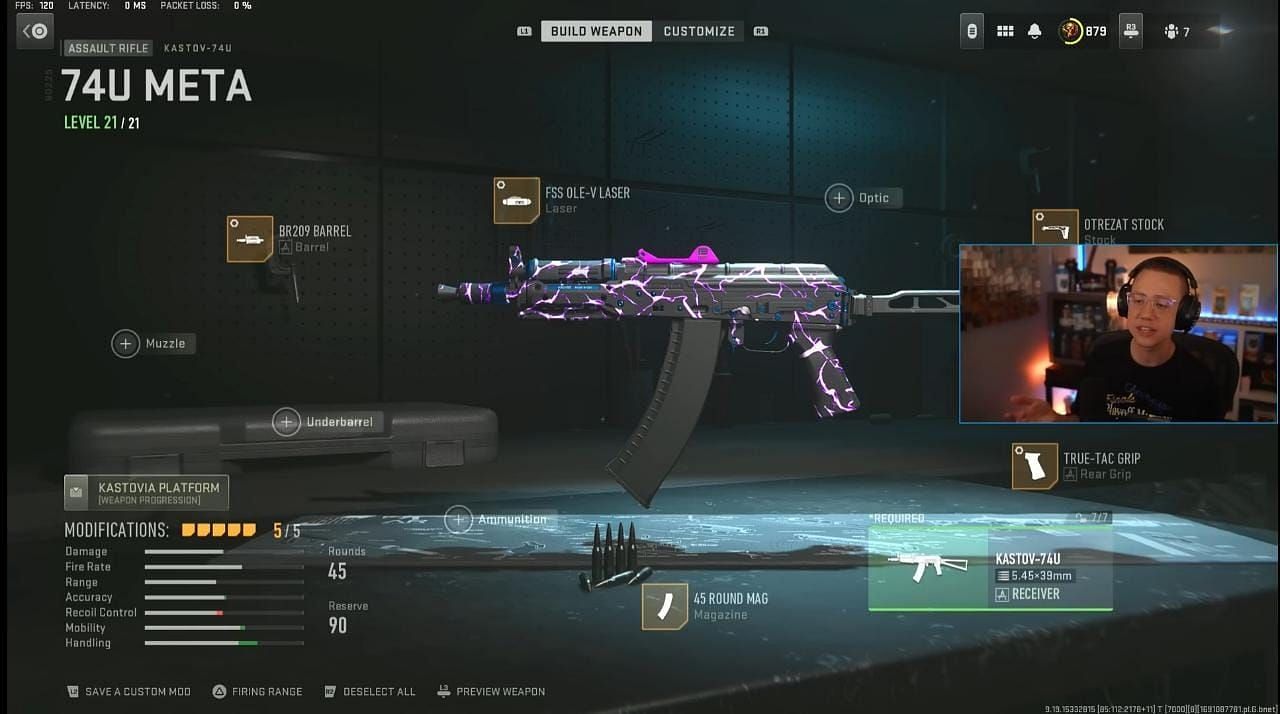 Kastov-47u loadout in Warzone 2 (Image via Activision and YouTube/WhosImmortal)