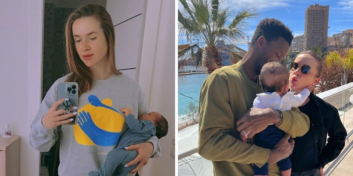 Elina Svtolina, Gael Monfils and their daughter Skai