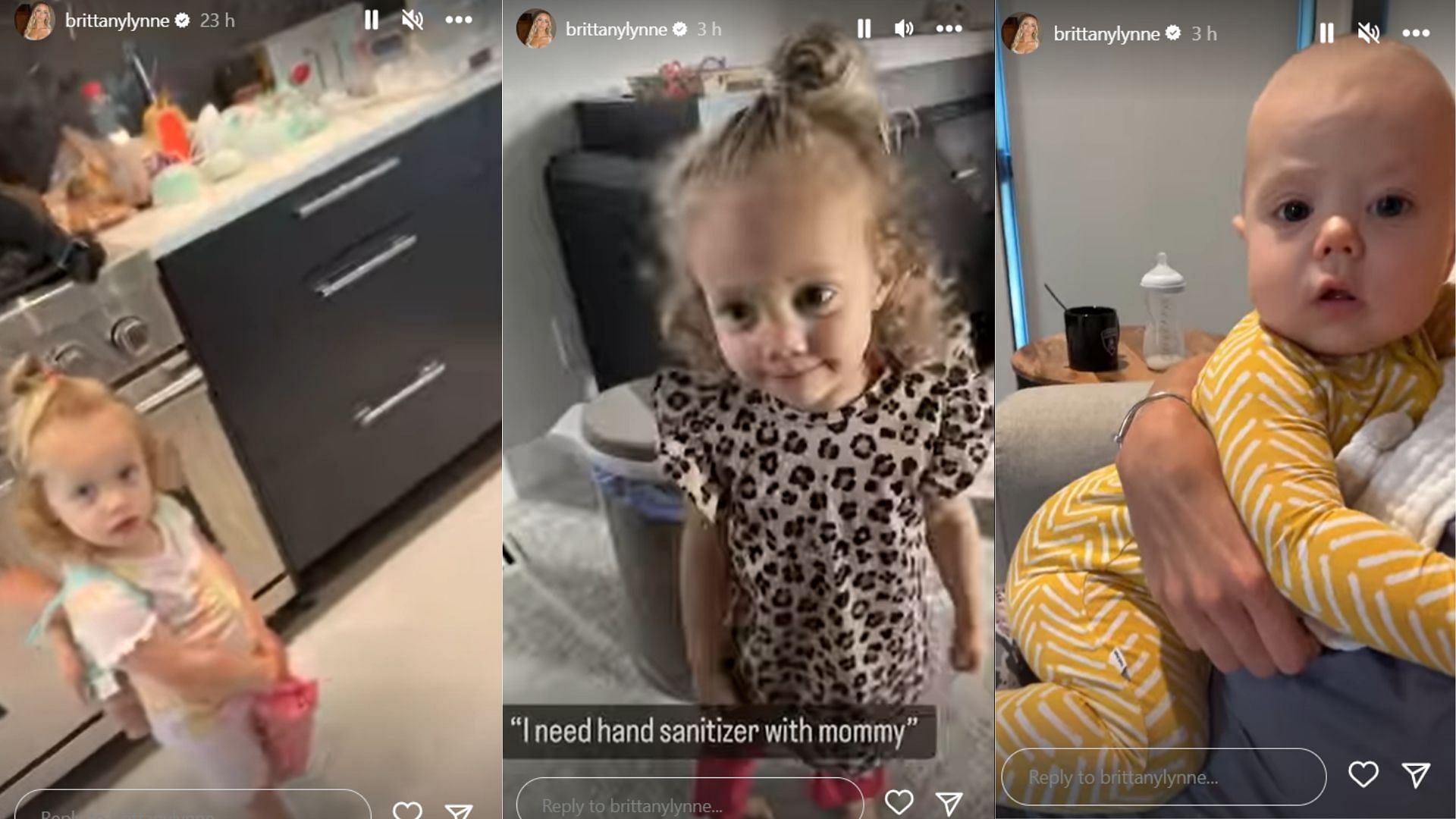 Patrick Mahomes&#039; wife shared cute videos of her children on social media (Image Credit: Brittany Mahomes&#039; Instagram Story)