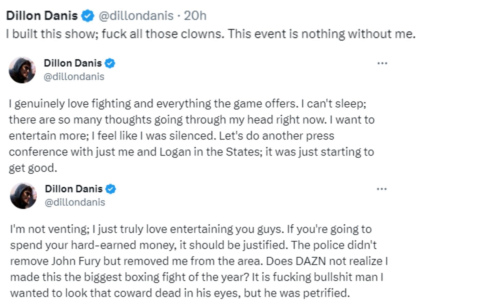 More comments from Dillon Danis