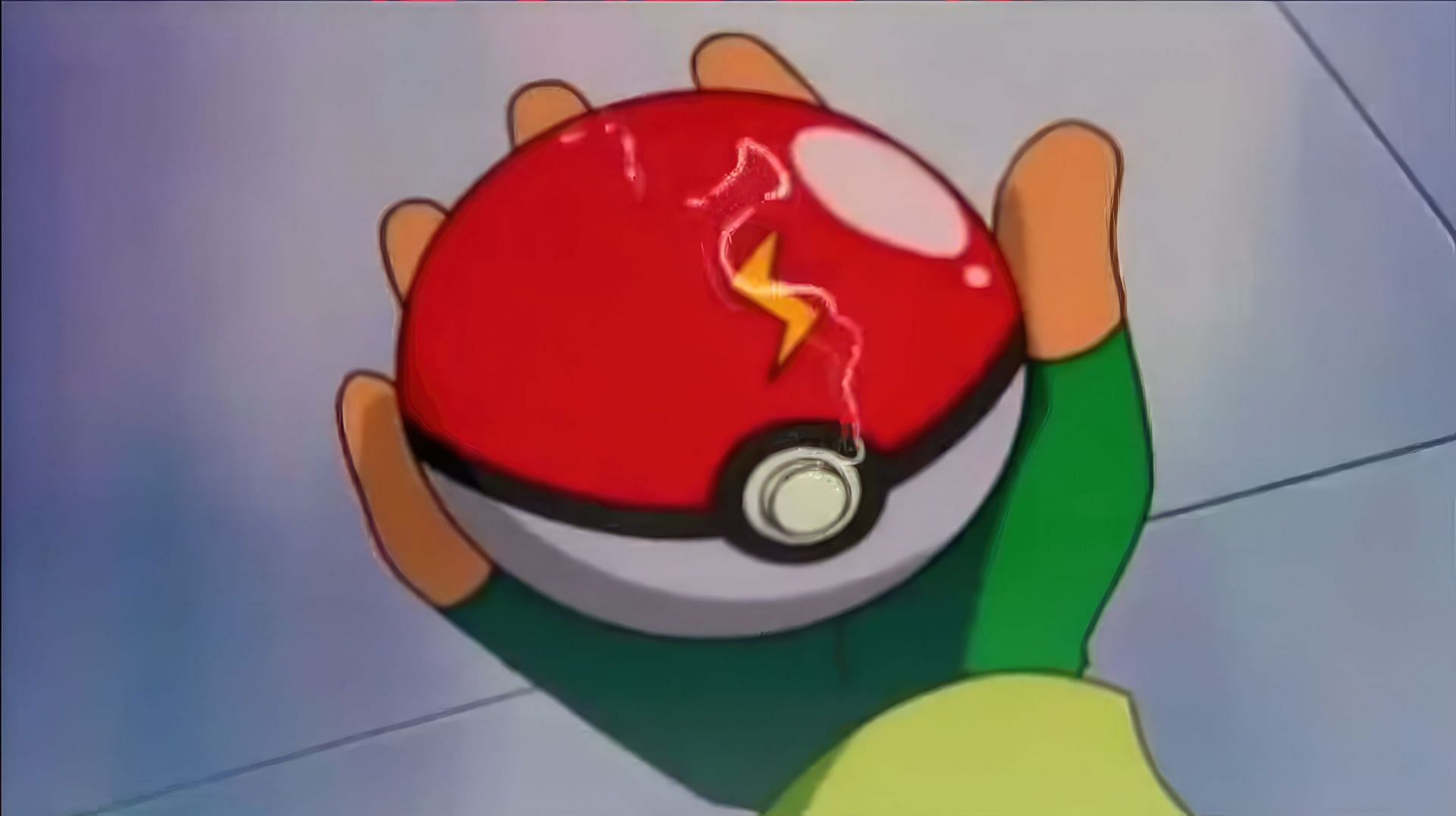 Ash holding the Poke Ball with an insignia (Image via The Pokemon Company)