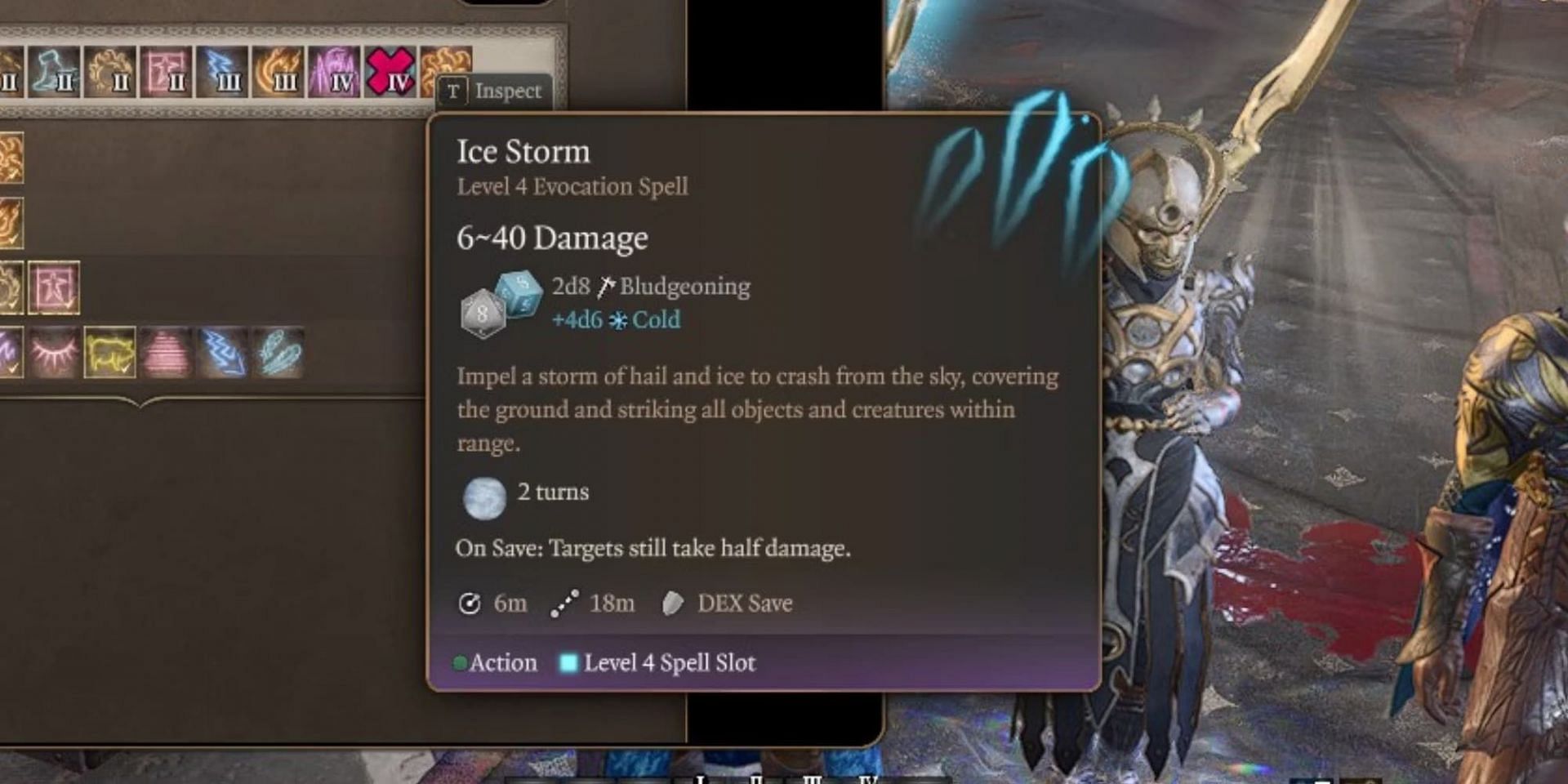 Ice Storm is a powerful crowd-control spell in Baldur&#039;s Gate 3. (Image via Larian Studios)