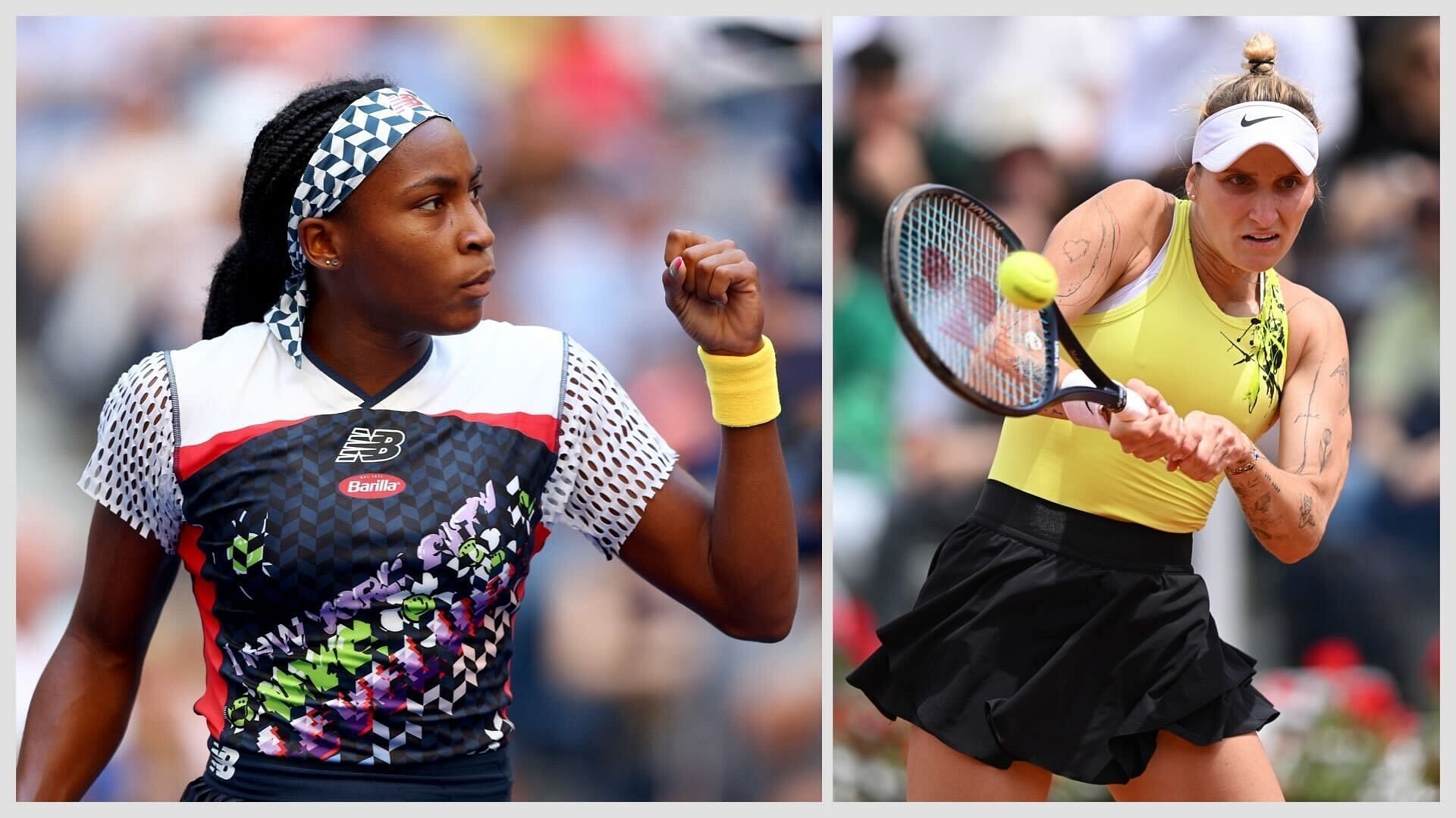 Coco Gauff (L) and Marketa Vondrousova (R)