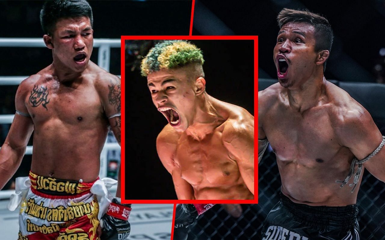 Fabricio Andrade (Center) previews Rodtang (Left) versus Superlek (Right)