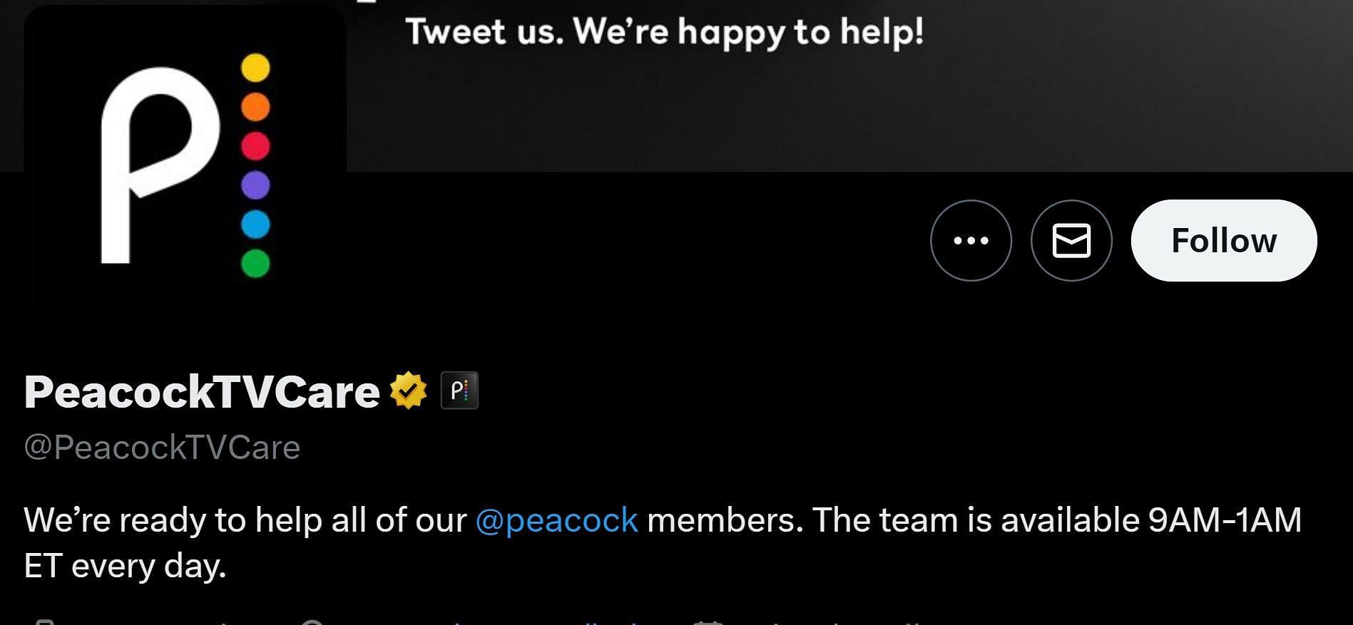 Peacock&#039;s Helpline Twitter Account (image via Twitter)