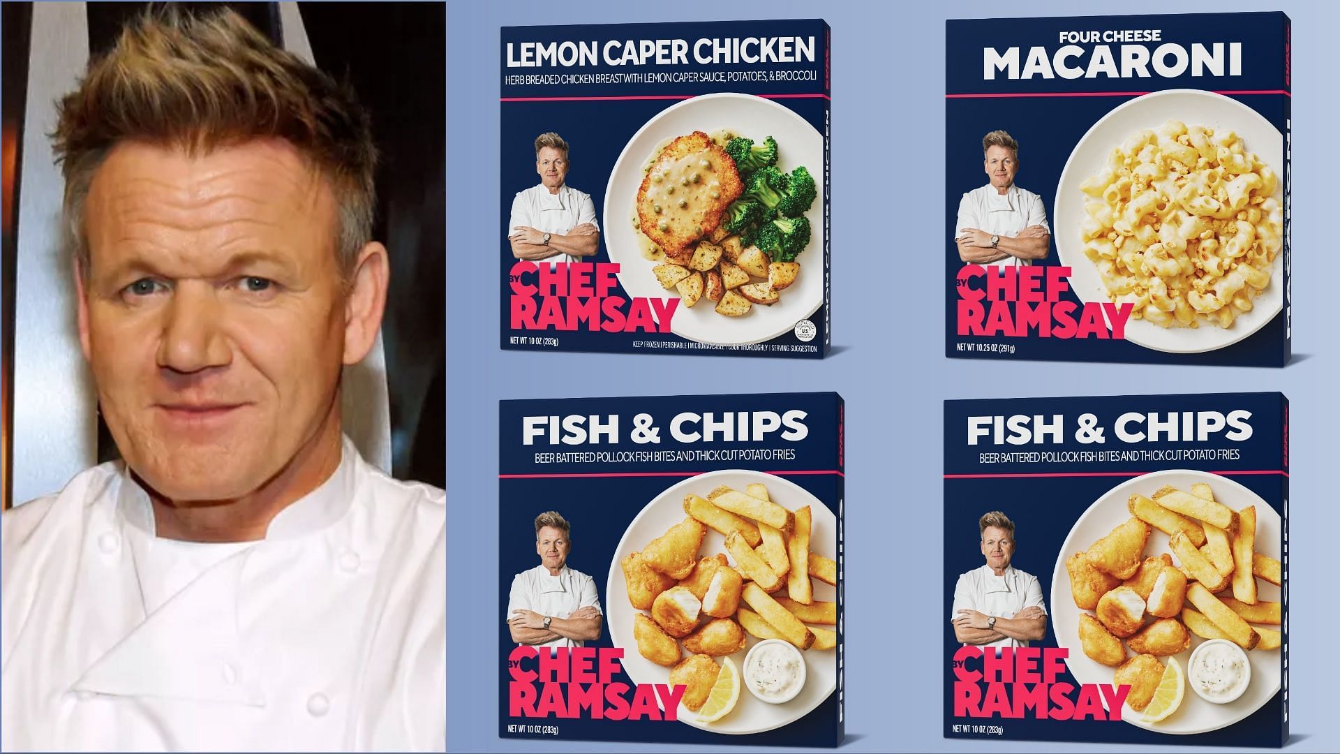Chef Gordon Ramsay introduces his first Frozen Food Line-up (Image via Ethan Miller / Getty Images / By Chef Ramsay website)