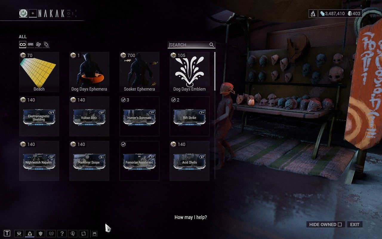 Nakak has exceptional wares during Dog Days (Image via Digital Extremes)