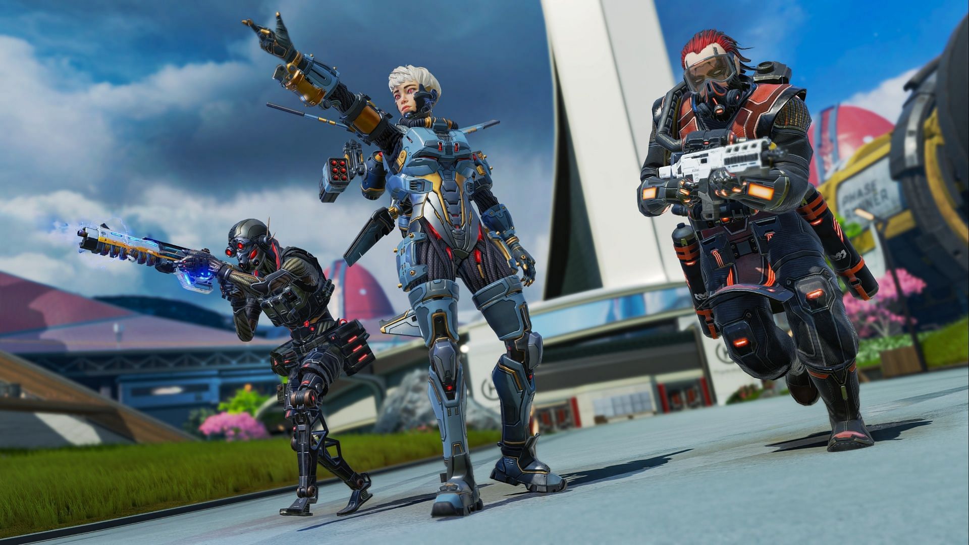 Octane, Valkyrie, and Caustic Epic Skins in the Battle Pass for Season 18 (Image via Respawn Entertainment)