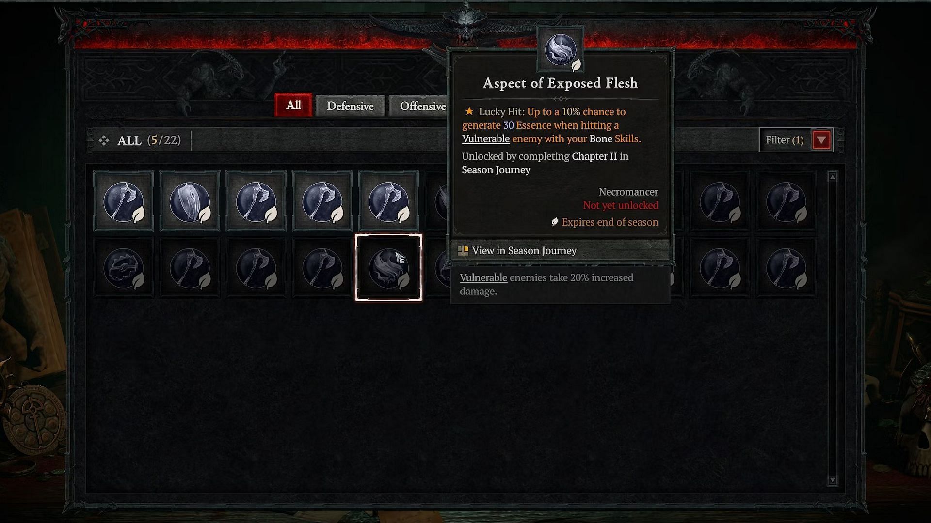 Aspect of Exposed Flesh grants extra Essence (Image via Diablo 4/Blizzard Entertainment)