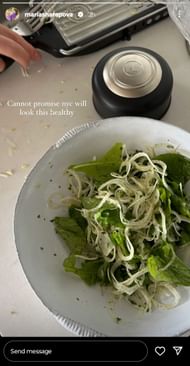 Sharapova's Instagram story screenshot