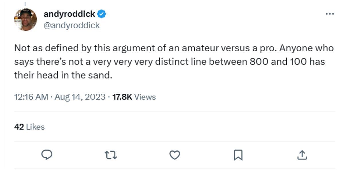 Roddick on Twitter.