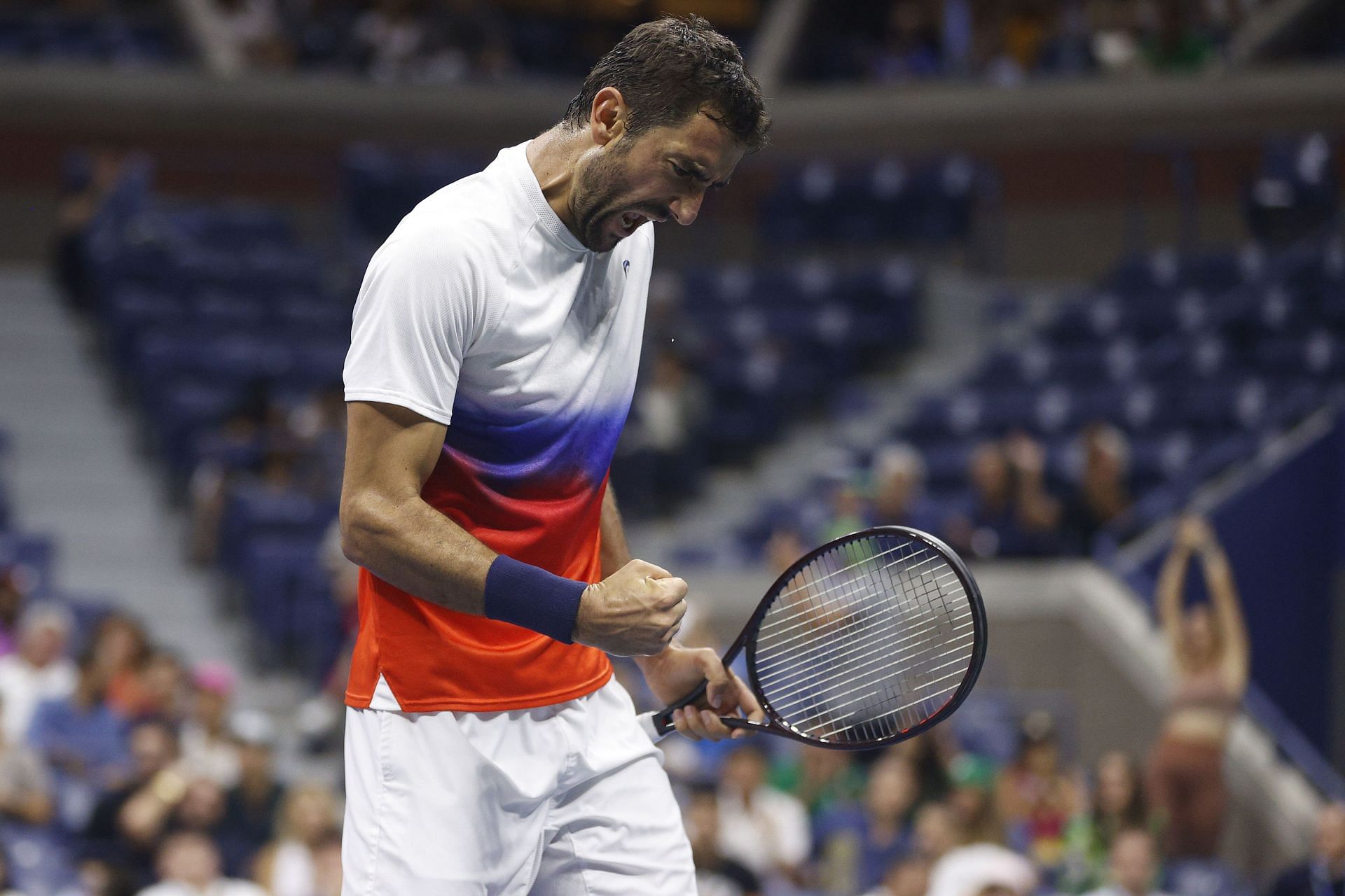 2022 - Day 8 Marin Cilic celebrates a point