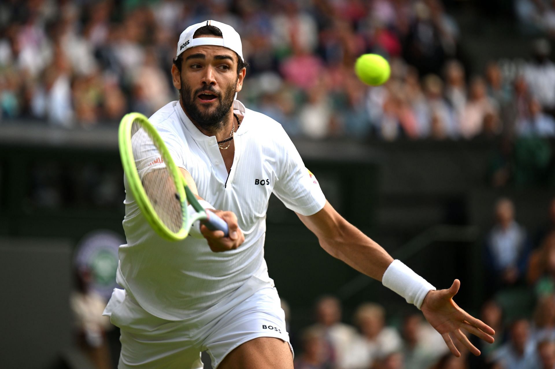 Matteo Berrettini in action at the 2023 Wimbledon Championships.