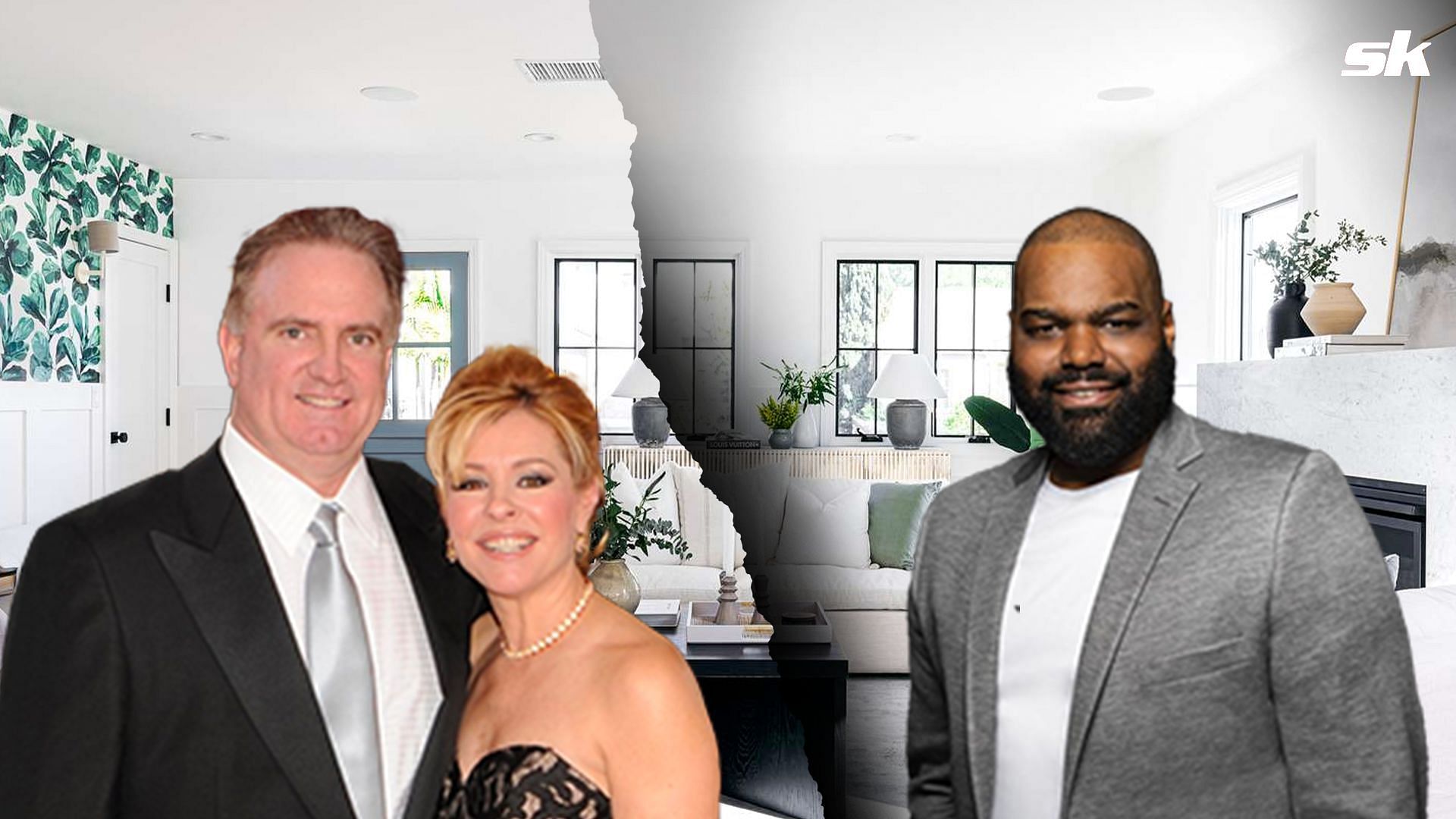 Michael Oher (R) and the Touhy family