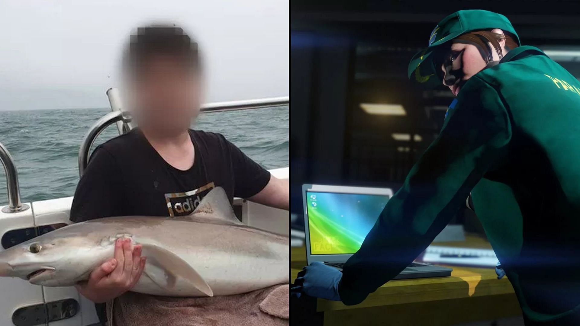 A censored image of the alleged hacker is on the left side