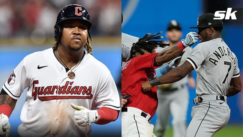 Fight between Tim Anderson and Jose Ramirez after Brawl broke loose at  Guardians vs White Sox Game 