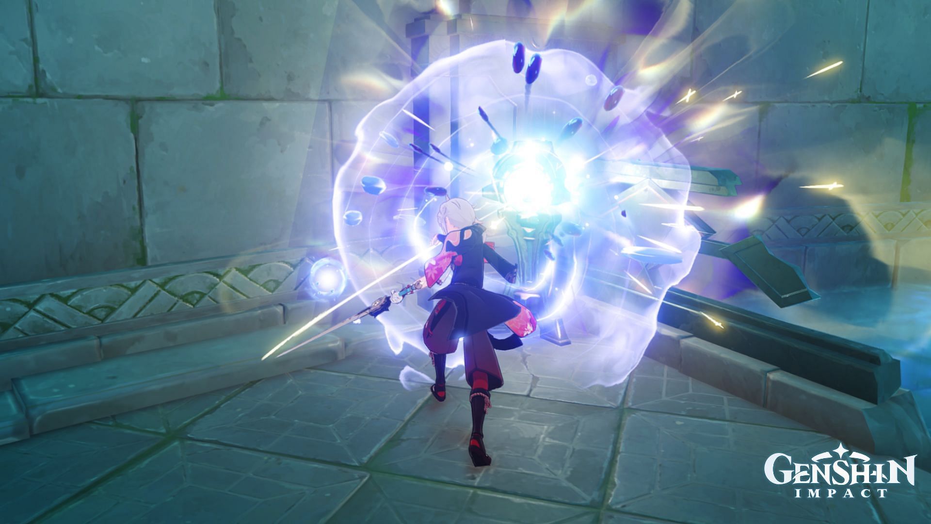 This is the Pneuma torch being activated with a Normal Attack (Image via HoYoverse)