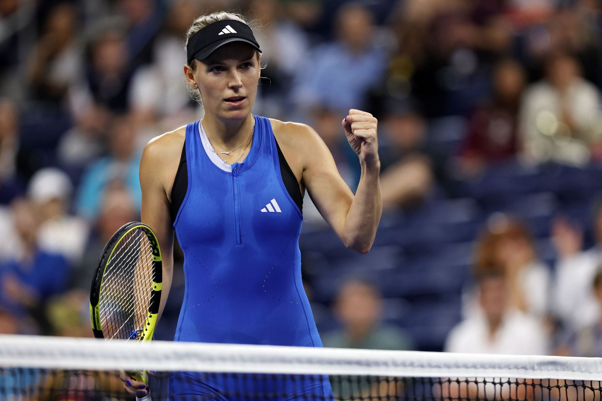 Caroline Wozniacki was pictured at the 2023 US Open.
