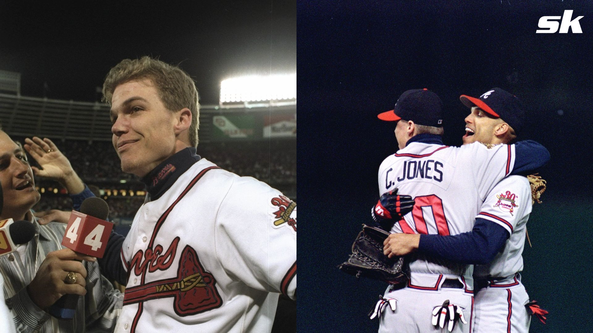 1995 WS Gm1: Chipper gets introduced before Game 1 